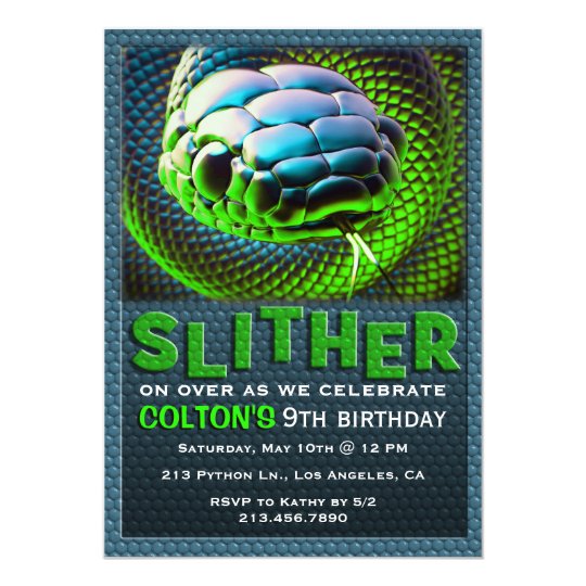 Rampent l'invitation verte d'anniversaire de carton d'invitation 12,7 cm x 17,78 cm