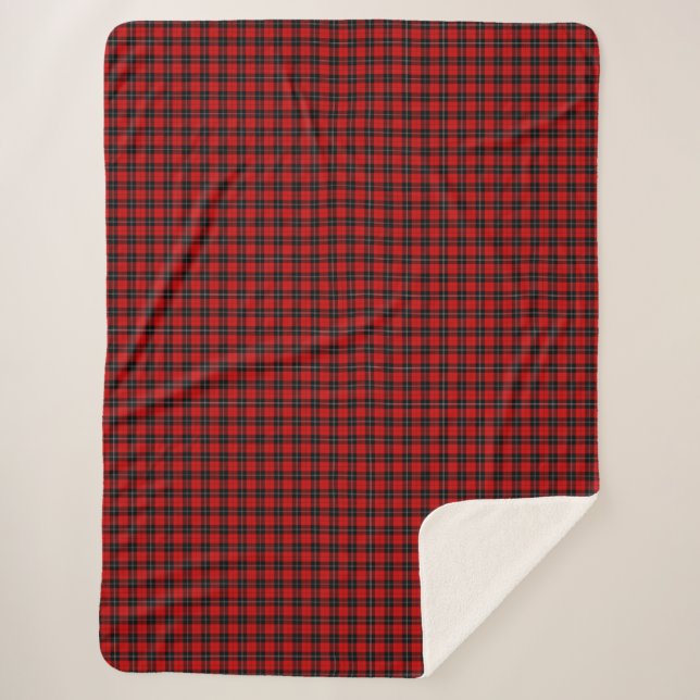 Ramsay tartan rouge noir plaid (Devant)