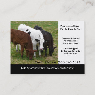 Ranch de boeuf de bétail ou carte de visite