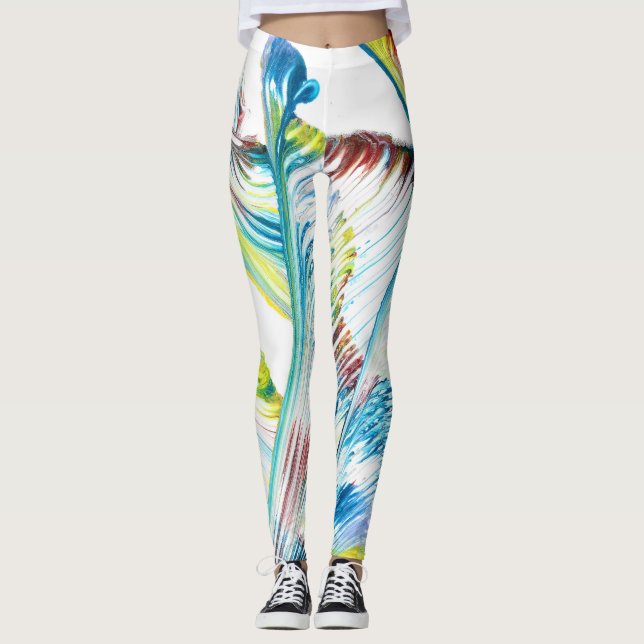 Randonneur 1 Leggings Abstraits Colorés Fluides (Devant)