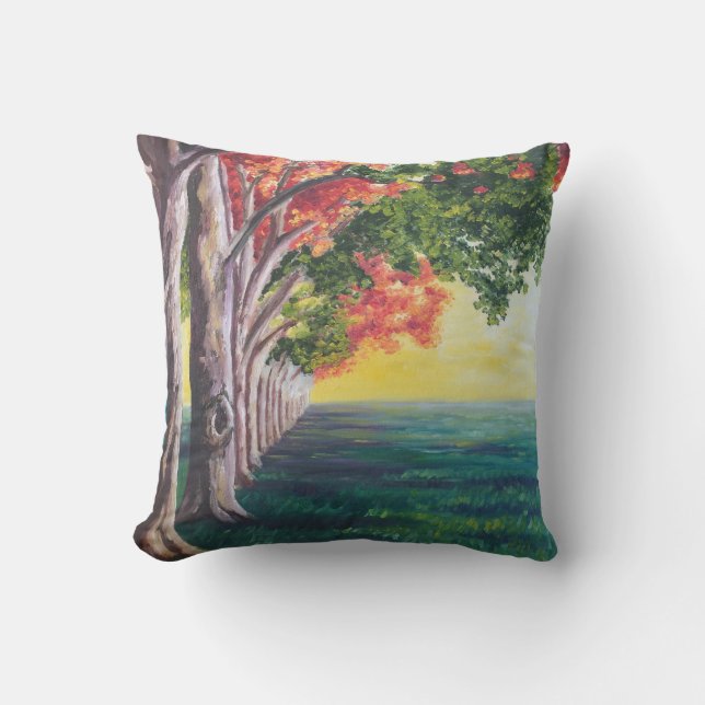Rangée de coussin extérieur d'arbres (Recto)
