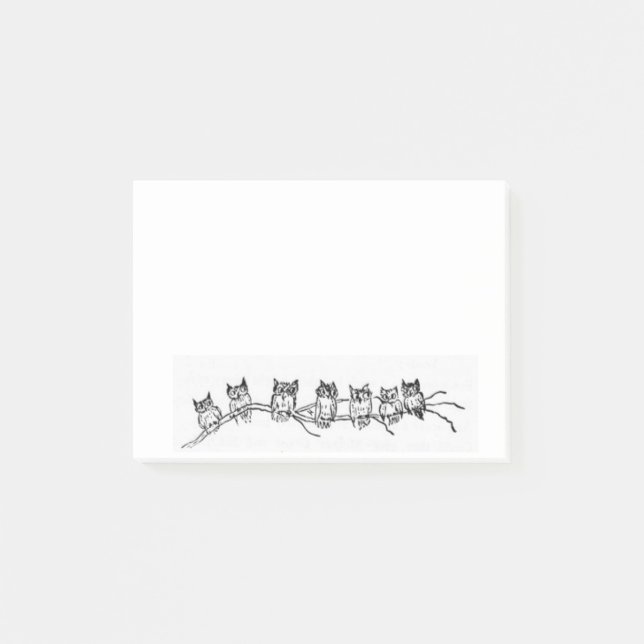 Rangée des notes de post-it de hiboux (Devant)