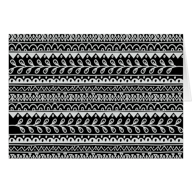 Rangées de motifs gribouillés noir et blanc (Devant horizontal)