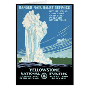 Ranger Service naturaliste Yellowstone Vintage Pos