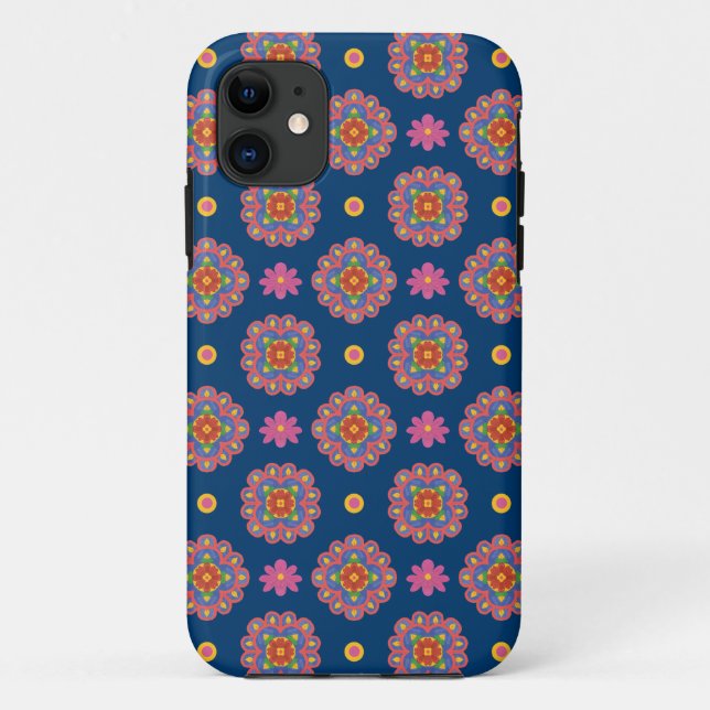 Rangoli Fleurs Polka Blue iPhone 5/5s Xtreme Coque (Dos)
