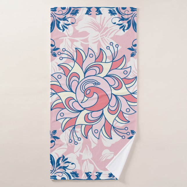 Rangoli Floral Design, Vie Lumineuse (Serviette de bain)