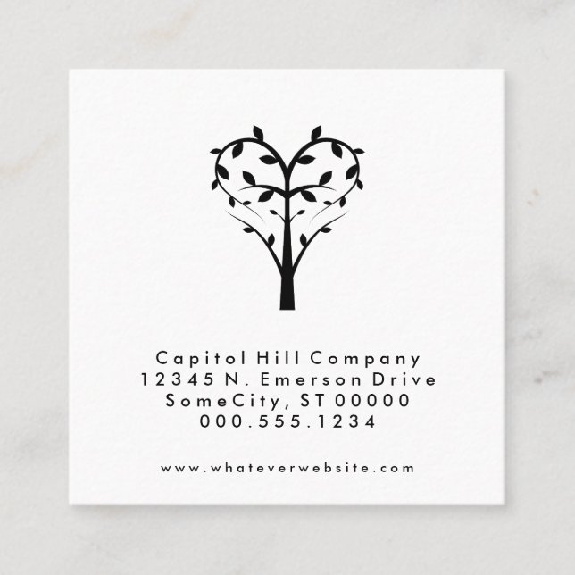 rappel carré de rendez-vous de coeur d'arbre (Devant)