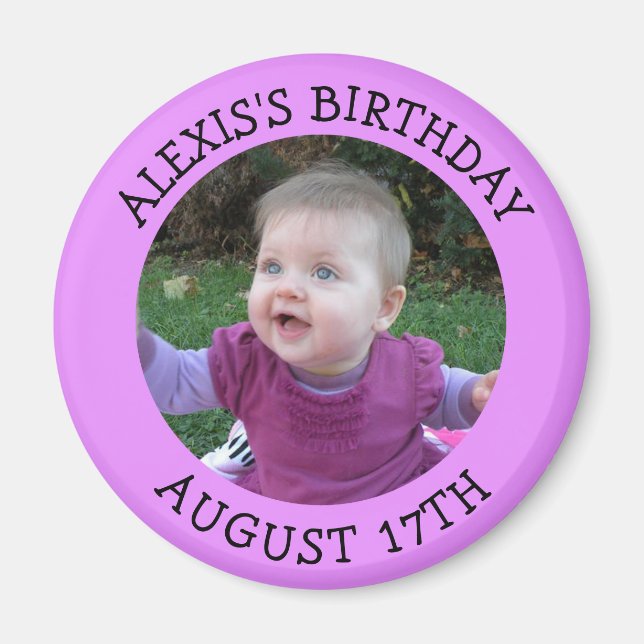 Rappel d'anniversaire Magnet photo personnalisé (Devant)