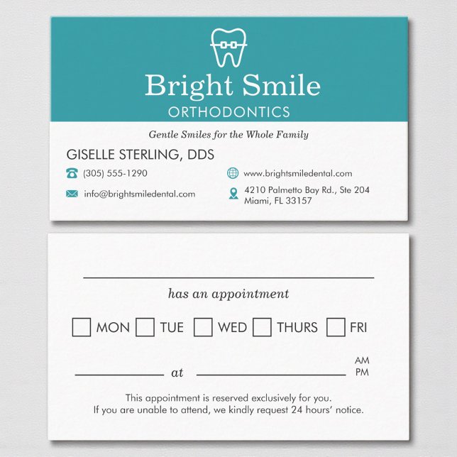 Rappel de rendez-vous Aqua Blue pour orthodontiste (Créateur téléchargé)