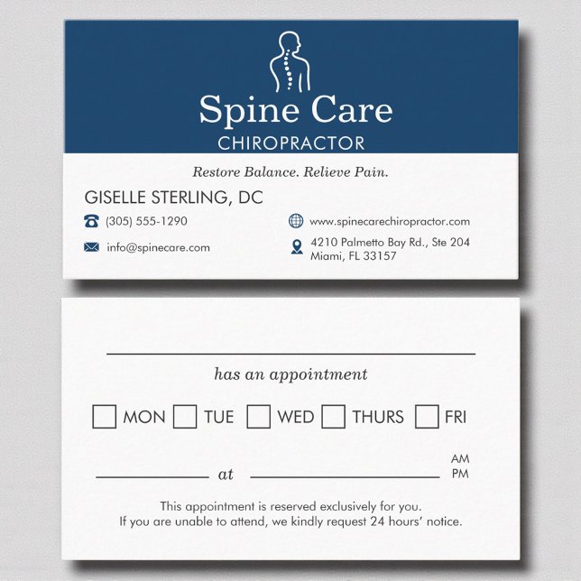 Rappel de rendez-vous au cabinet de chiropraticien (Créateur téléchargé)