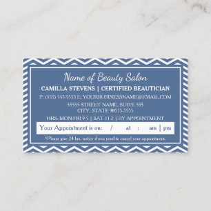 Rappel de rendez-vous au salon Blue Chevron élégan