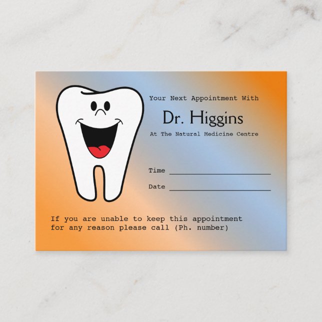 Rappel de rendez-vous chez Happy Tooth Dentiste (Devant)