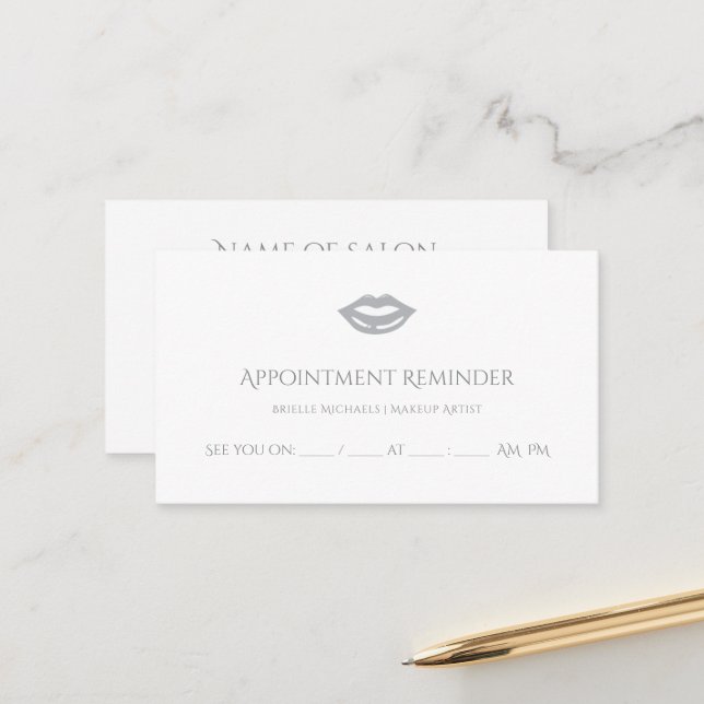 Rappel de rendez-vous de salon minimal (Devant/Arrière en situation)