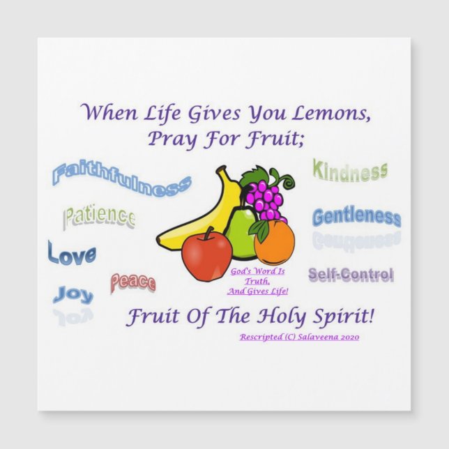 Rappel doux des fruits de l'Esprit Saint (Devant)