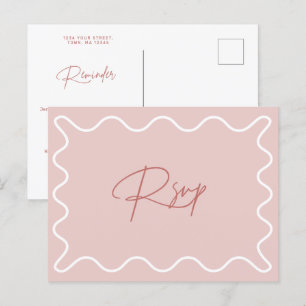 Rappel RSVP de bordures ondulées Carte postale