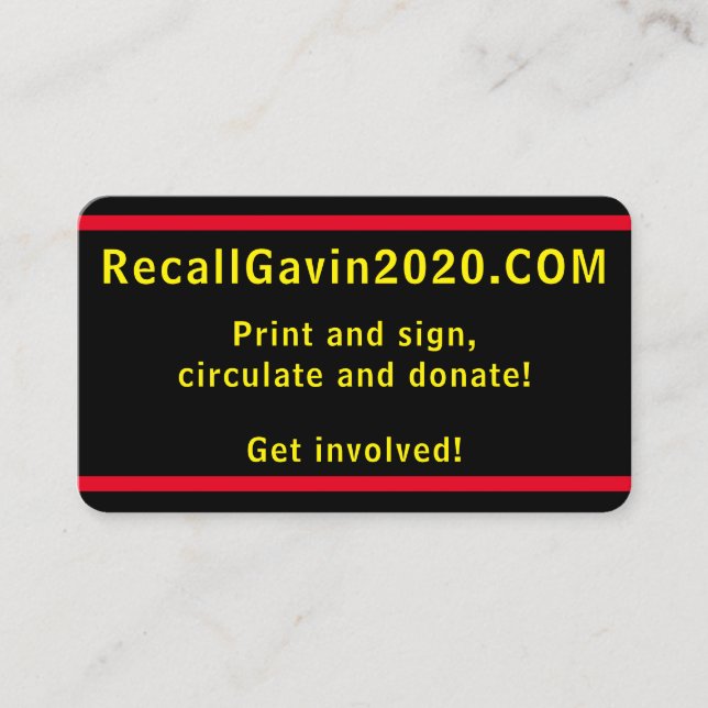 Rappeler le Carte de visite Gavin 2020 (Devant)