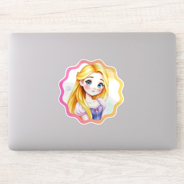 Rapunzel Dreams Custom-Cut Vinyl Sticker (Ordinateur)