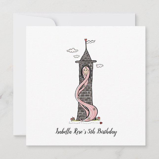 Rapunzel Princess Light Skin Tone Party Invitation (Devant)