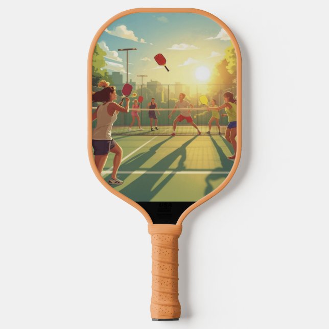 Raquette de Match de Pickleball au Coucher du Sole (Recto)