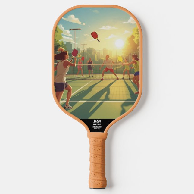 Raquette de Match de Pickleball au Coucher du Sole (Recto)