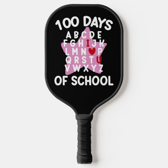 Raquette De Pickleball 100 Jours D'Alphabet Scolaire 100E Jour Enseignant (Recto)