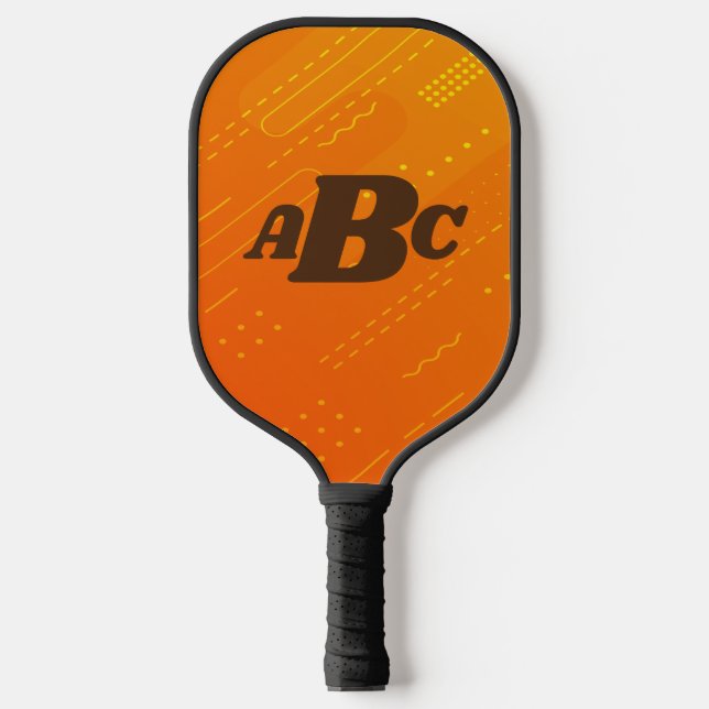 Raquette De Pickleball 3 LETTRE MONOGRAPHIQUE INITIALE Jaune orange DIPLÔ (Recto)