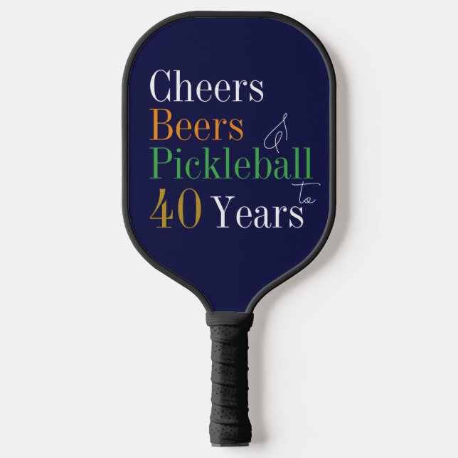 Raquette De Pickleball 40e anniversaire Pickleball Cheers Bières Marine B (Recto)
