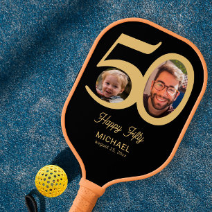 Raquette De Pickleball 50e anniversaire gardien noir or 2 photos nom