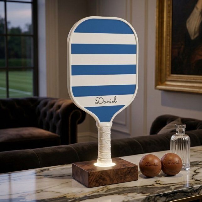 Raquette de Pickleball à Monogramme avec Rayures B (Créateur téléchargé)