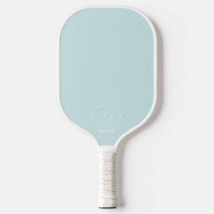 Raquette de Pickleball à Monogramme Bleu Poudre av