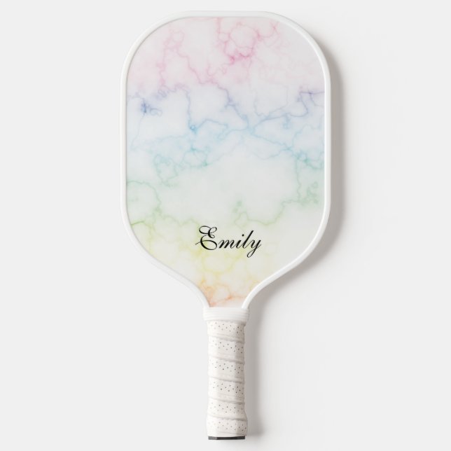 Raquette de Pickleball à Motif de Marbre Arc-en-ci (Recto)
