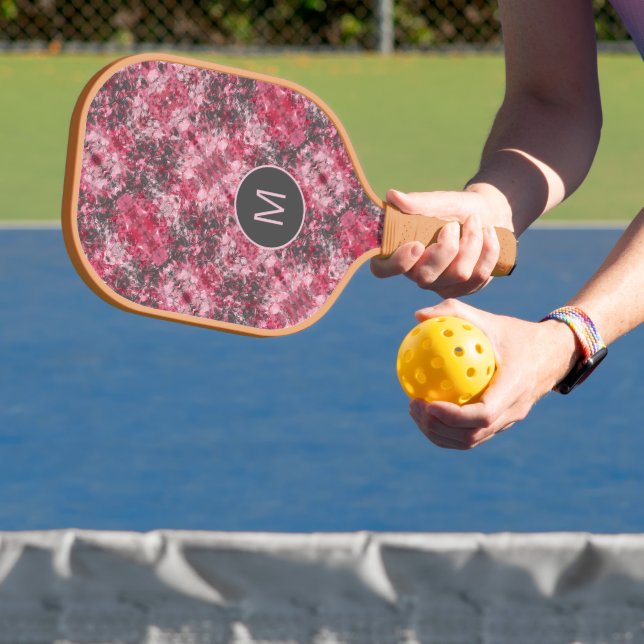 Raquette de pickleball à motif floral abstrait et  (Insitu)