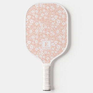 Raquette de Pickleball à Motif Floral Orange avec