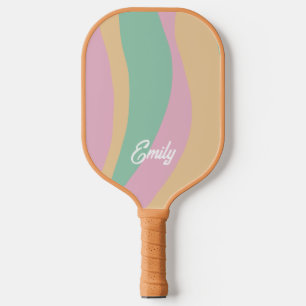 Raquette de Pickleball à Motif Rétro Ondulé