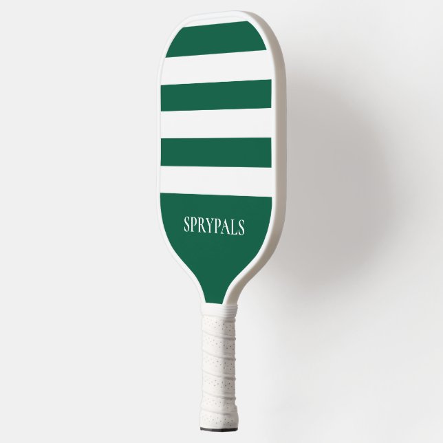Raquette de Pickleball à raies vertes et blanches  (Gauche)