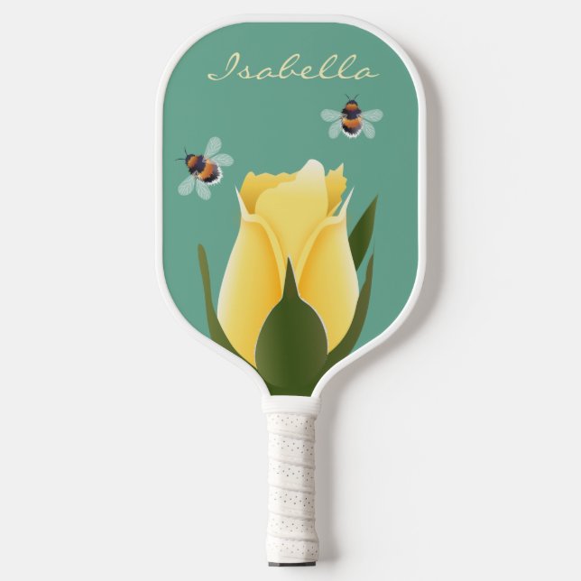 Raquette De Pickleball Abeilles Et Roses (Recto)
