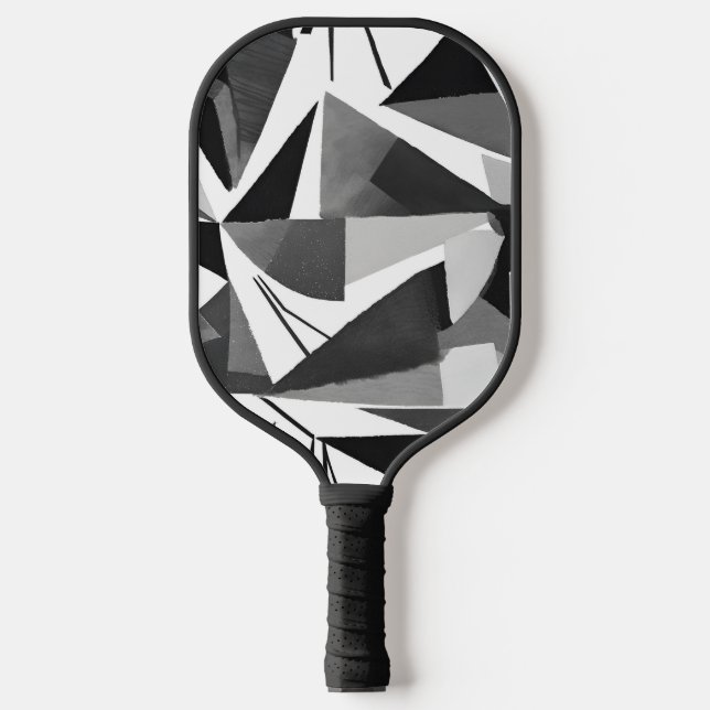 Raquette De Pickleball Abstract Modern Geometric Black & White Watercolor (Recto)
