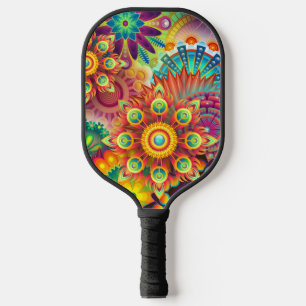 Raquette De Pickleball Abstrait coloré Mandala Psychedelic