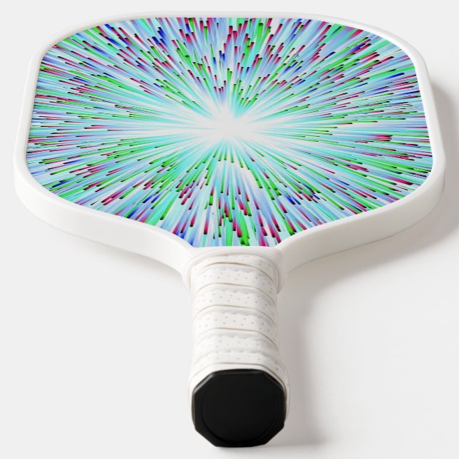 Raquette De Pickleball Abstrait espace bleu vif saut pagaie (Poser)