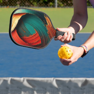 Raquette De Pickleball Abstrait peint à l'huile épais impasto