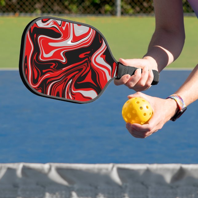 Raquette De Pickleball Abstrait rouge et noir (Insitu)