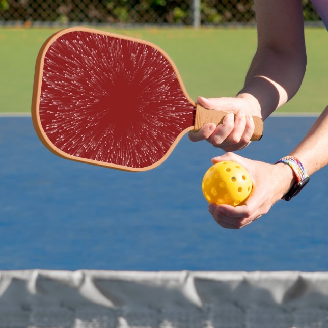 Raquette De Pickleball Abstraite explosion de l'espace rouge et blanc (Insitu)