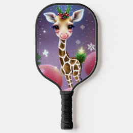 Raquette De Pickleball Adorable Imaginaire bébé Giraffe avec Holly