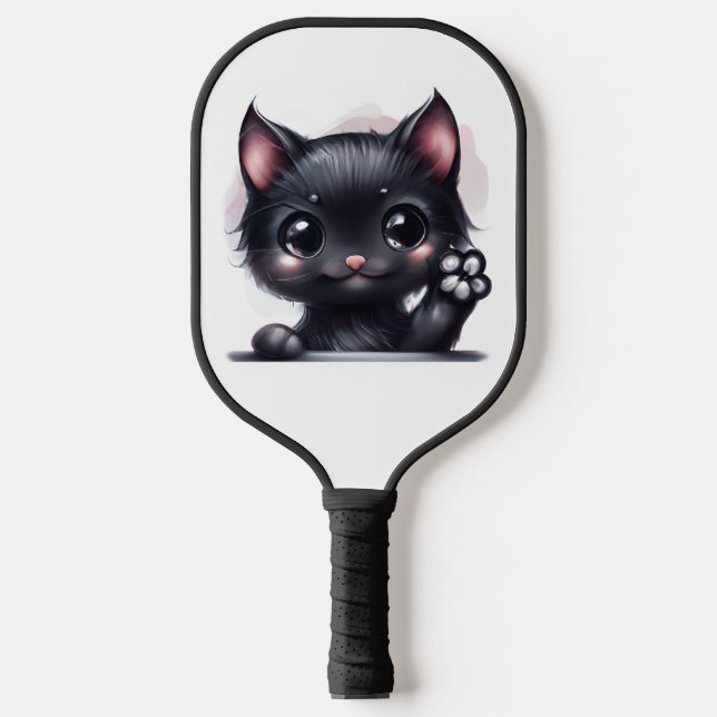 Raquette De Pickleball Adorable Kawaii Chat noir (Recto)
