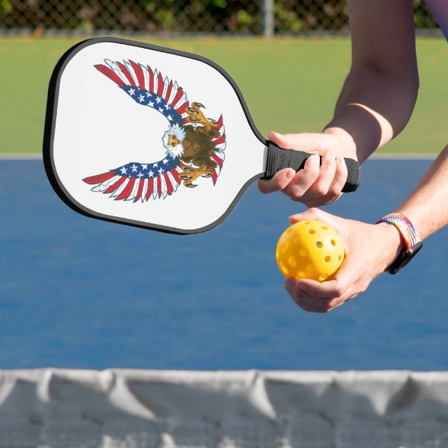 Raquette De Pickleball Aigle patriotique avec drapeau américain (Insitu)