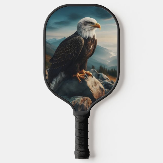 Raquette De Pickleball Aigle perché sur le terrain rocheux (Recto)