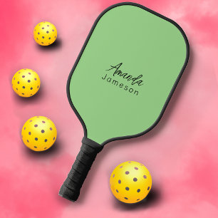 Raquette De Pickleball Ajouter le nom complet Monogramme minimal Lime ver