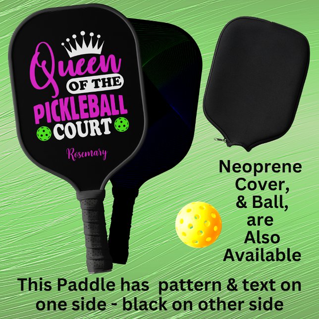 Raquette De Pickleball Ajouter le nom Queen of Pickleball Court Purple Gr (Créateur téléchargé)