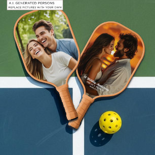 Raquette De Pickleball Ajoutez votre propre photo de couple pour l'annive