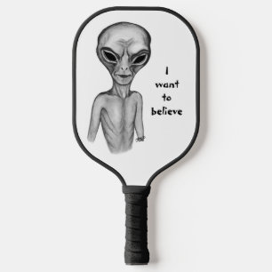 Raquette De Pickleball Alien gris, je veux croire